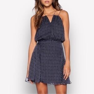 🍕🪻GREYLIN Viviana Keyhole Dress Navy White plaid small
